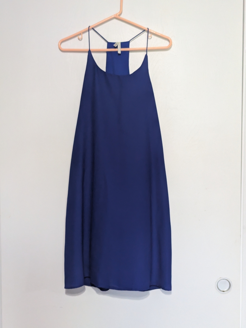 Truth Navy Blue Midi Slip Dress with Spaghetti Straps
